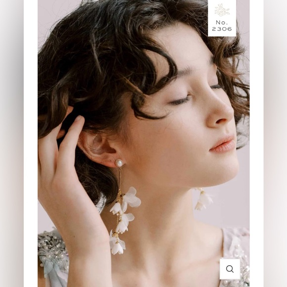 NWT Twigs & Honey Blossom & Silk Dangling Earrings, Bridal, (Style No. 2306) - Picture 3 of 10